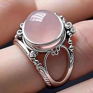 Imagem de Anel retrô oco com design assimétrico para mulheres, joias de aliança de casamento, 8, Latão, Sem pedra preciosa