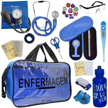 Imagem de Kit Enfermagem Top Cores Premium Completo Estagio Estetoscopio Aparelh