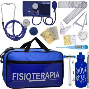 Imagem de Kit Bolsa Fisioterapia Acadêmico Goniômetro Martelo Buck Fita Antropom