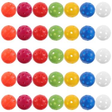 Imagem de NUOBESTY 35 bolas de golfe para prática – Conjunto de minigolfe de plástico oco com fluxo de ar de 42 mm para crianças no quintal, equipamento de treinamento interno