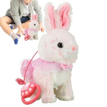 Imagem de Brinquedo De Pelúcia Interativo Coelho - Coelho Da Páscoa Com Sons E Movimentos,Animal de Estimação Eletrônico - para Meninos Meninas Casa Viagem Quarto Bebê Sala de Estar Dormitório Aniversário