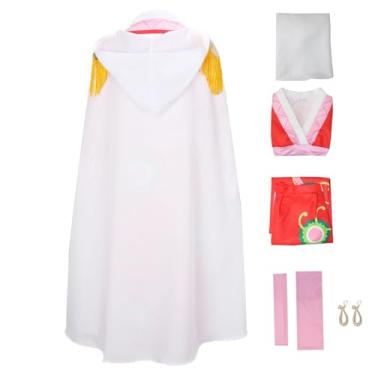 Imagem de GWOKDAN Fantasia feminina cosplay anime quimono capa rainha Cheongsam Halloween com brincos de cobra (M, vermelho2)