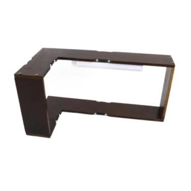 Imagem de ＫＬＫＣＭＳ Prateleira de canto de madeira rústica multiuso, suporte de armazenamento montado na parede a 90 graus para sala de estar, quarto, berçário e, com Luz