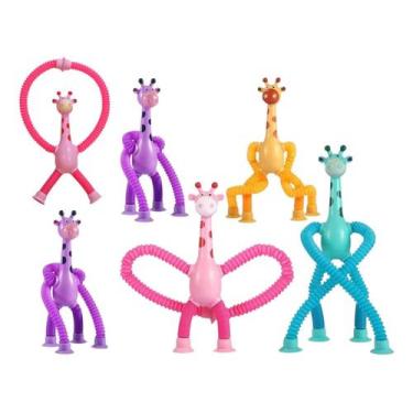 Imagem de kit 6 pop it girafa girafinha brinquedo infantil lembrancinha sensoria