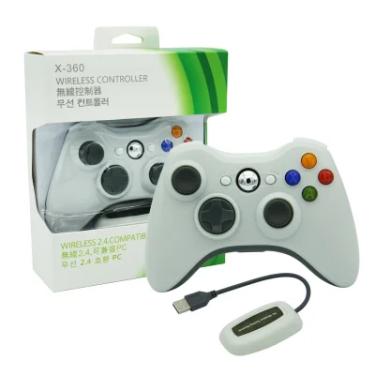 Imagem de Controle Sem Fio XBOX 360 Para Computador Notebook Playstation 3 + Receiver Branco