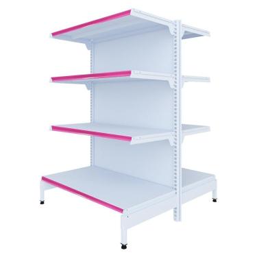 Imagem de Gôndola Prateleira 4 Níveis 40x30 New Plus 1,40 Central Inicial Pe Rosa - Sa Gôndolas