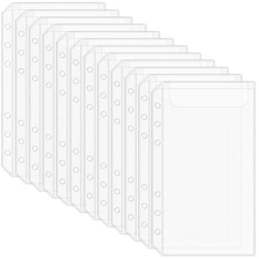 Imagem de Antner 12 bolsos para fichário A6 sem zíper, envelopes de dinheiro para fichário A6 com 6 anéis, bolsas de fichário sem zipless, organizador de pastas de dinheiro, envelopes de orçamento, folhas