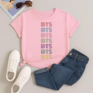 Imagem de Tshirt Camiseta Algodão Estampa Linhas BTS 617 Fofinha Clean Girl Modi
