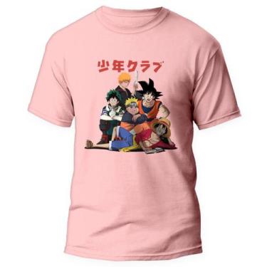 Imagem de Camiseta Shonen Jump Anime One Piece Naruto DBZ 5 Roa - Kamisetas Otak