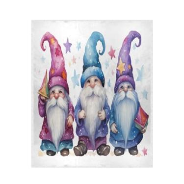 Imagem de Blueangle Cobertor de três gnomos de desenho animado, supermacio, quente, aconchegante, leve para todas as estações, cobertor de lã para cama ou sofá, fácil de cuidar (127 x 152 cm) #24