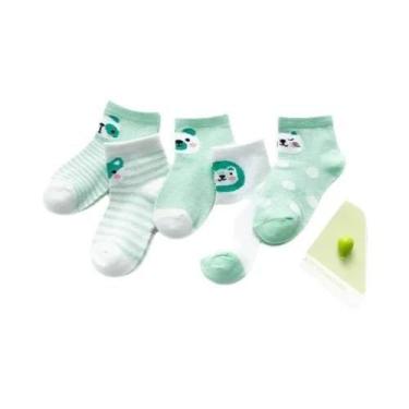Imagem de Meias Infantis Para Bebês, 5 Pares, Malha De Algodão, Recém-nascidos, 