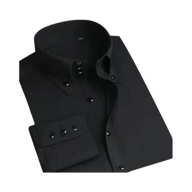 Imagem de Camisa Social Masculina Branca Slim Fit De Manga Longa Com Gola E Botõ