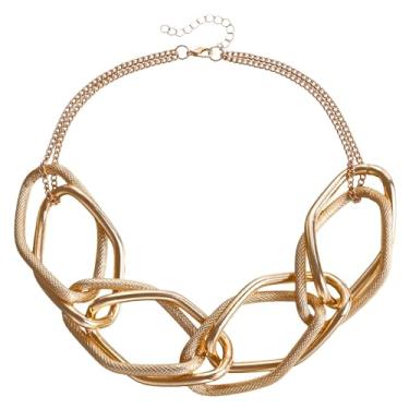 Imagem de JOOKOCCI Colar grosso de ouro cubano, corrente de elos cubanos, grossos, pesados, 42 cm + 4,8 cm, ajustável, banhado a ouro 14 K, joia de presente