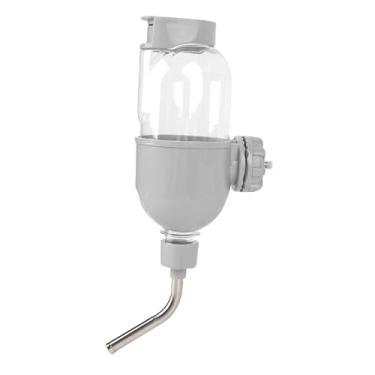 Imagem de Siwoted pendurado garrafa de água do cão plástico grande capacidade duplo grânulo design gaiola pendurado dispensador de água para filhote de cachorro gato coelho (Cinza)