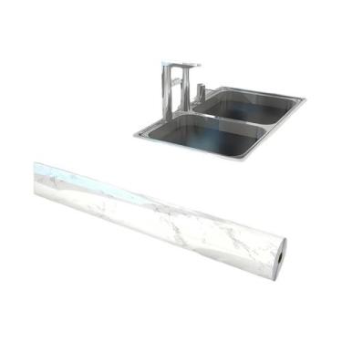 Imagem de Papel De Parede Adesivo Impermeável De PVC Branco E Preto Para DIY, Ar