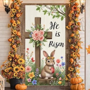Imagem de Exibição de Páscoa Feliz Decoração de Páscoa Cesta de Vime Banner Coelho para Celebração da Primavera Reunião de Família