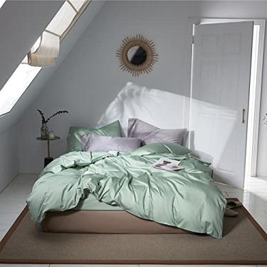 Imagem de 3FLQOOPP Conjunto de capa de edredom com várias cores sólidas, lençol com elástico/liso, 13, lençol de cima, tamanho solteiro, 4 peças