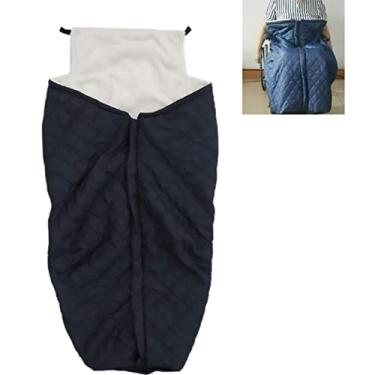 Imagem de ZDJZMGZ Capa aconchegante para cadeira de rodas forrada com lã à prova d'água, cobertor de lã leve com zíper adequado para pessoas com pernas inconvenientes