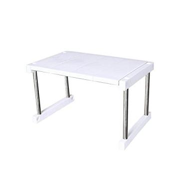 Imagem de Rack de plástico organizador de prateleira de armário de cozinha expansível empilhável para temperos