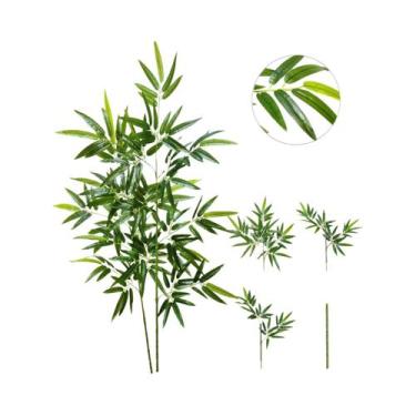 Imagem de Grandes Folhas De Bambu Verde Artificial De 120-240cm, Plantas Falsas 