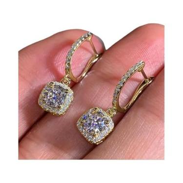 Imagem de Brincos Elegantes Femininos Em Forma De Quadrado, Joias De Noivado E C