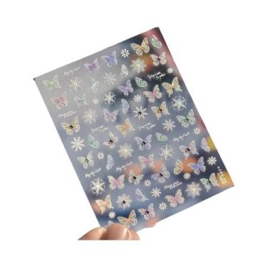 Imagem de Adesivos De Unha 5D Borboleta Vermelha Fênix Andorinha Decalques De Ma