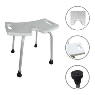 Imagem de Banqueta Cadeira De Banho Higiênica Para Idoso Até 170kg Alo, Branco