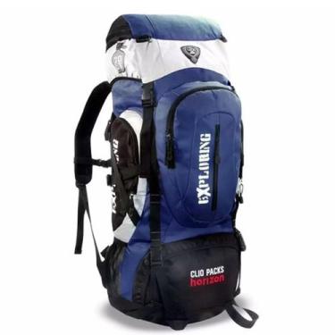 Imagem de Mochila Clio Camping Caminhada Trilha 75 Lts Reforçada, Azul