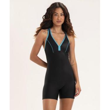 Imagem de Maiô Hidro Bicolor Shortinho - Apneia, Preto, G