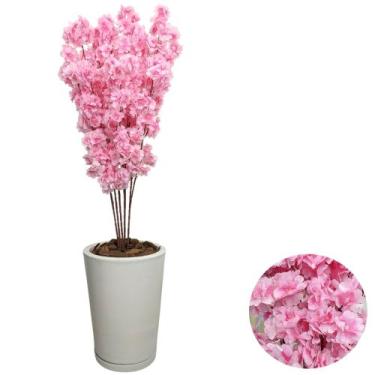 Imagem de Planta Artificial Ficus Lyrata Com Vaso Marmorizado Casa - - PlantaImp