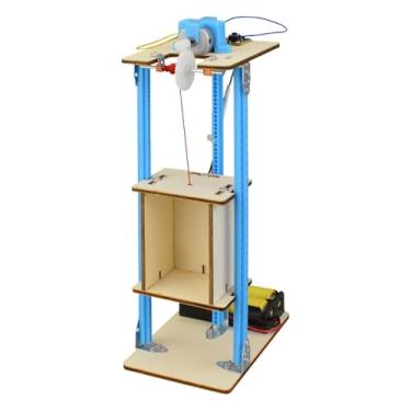Imagem de TTETTZ Kit de Brinquedo Científico para Crianças: Modelo de Elevador de Madeira para Montar (faça Você Mesmo) - Brinquedo Educativo para Crianças