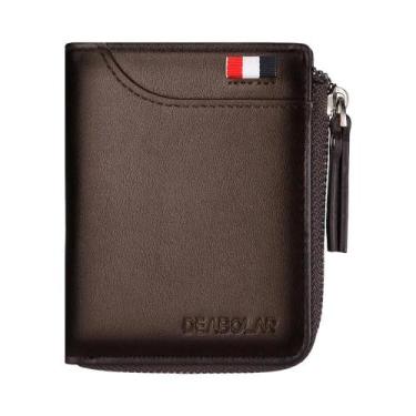 Imagem de Carteira Vertical Masculina De Couro PU Multifuncional Com Porta-cartõ