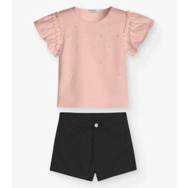 Imagem de Conjunto Infantil Camiseta com Shorts Trick Nick Rosa, 4, Rosa