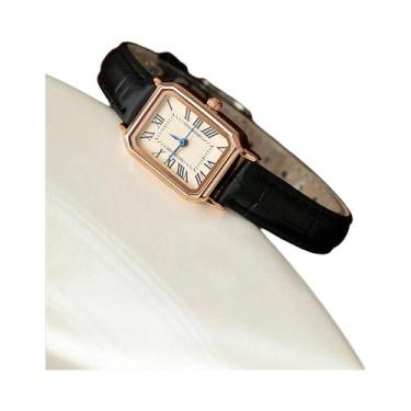 Imagem de Relógio De Quartzo Feminino Pequeno Com Pulseira De Couro Elegante, Mo