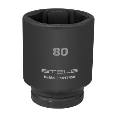 Imagem de Soquete Impacto Longo 80mm 1'' Aço Cr-mo Stels 1417455