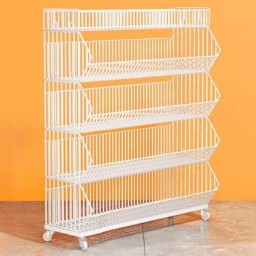 Imagem de Prateleira de exibição de vegetais e frutas de supermercado de piso, rack de metal para lanches e doces, suporte de batata frita comercial para mercearias, suporte de arame durável para lojas de