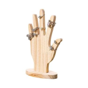 Imagem de Expositor De Joias Em Forma De Mão De Madeira Multifuncional Para Puls