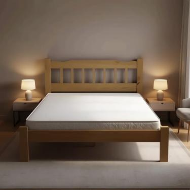 Imagem de Cama Queen De Casal Nogueira Em Madeira Maciça Reforçada - Nogueira Nogueira