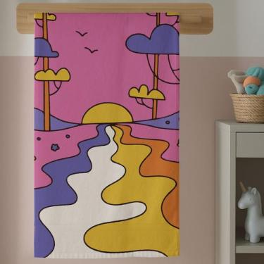 Imagem de Toalha Infantil Para Banho Menina Tema Praia Com Secagem Fácil Estampa