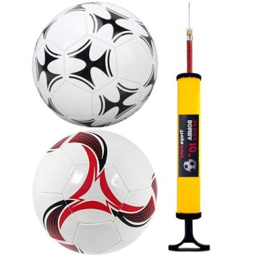 Imagem de 2 Bolas de Futebol de Capotão Nº 5 Campo Society 67cm +Bomba - XH