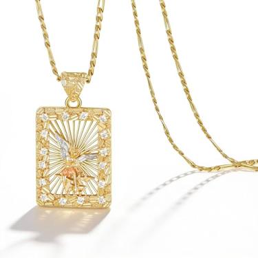 Imagem de Colar feminino de ouro virgem maria - Colar com pingente Virgen de Guadalupe banhado a ouro 14k, medalha milagrosa dourada não manchada, joia católica, presente de proteção de amuleto de confirmação