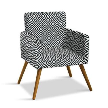 Imagem de Poltrona Larissa Pés Palito Castanho D'Rossi - DRossi, Quadrado Preto 