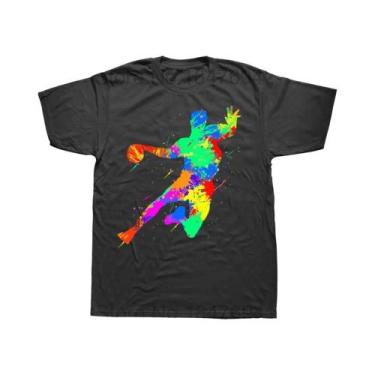 Imagem de Camiseta Masculina Com Estampa Gráfica De Jogador De Handebol, Algodão