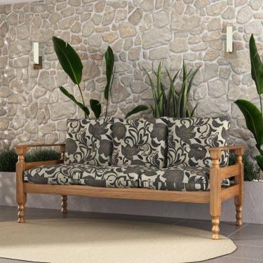 Imagem de Sofá 3 Lugares Liz Cr7000.T64 Imbuia/Off White