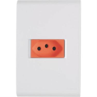 Imagem de Conjunto Liz Branco E Vermelho 4x2 com 1 Tomada 2p+t de 20 Ampères E 250 Volts 57170015 Tramonti