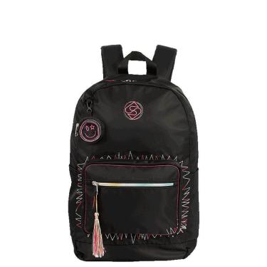 Imagem de Mochila Sestini Grande Patches Trend Unissex Preto-Unissex
