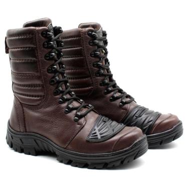 Imagem de Coturno Segurança EPI Couro Cano Alto Confortável Resistente-Masculino