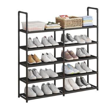 Imagem de Estante Dupla Multiuso 5 Prateleiras Metal Grande - Preta