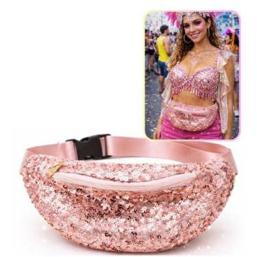 Imagem de Pochete Paetê com Glitter Bloquinho de Carnaval (1 Und) - YA Accessori