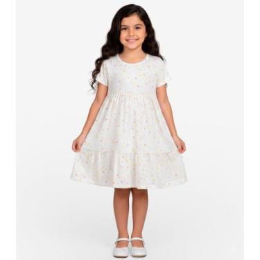Imagem de Vestido Curto Infantil Estampado Select Bege, 4, Bege